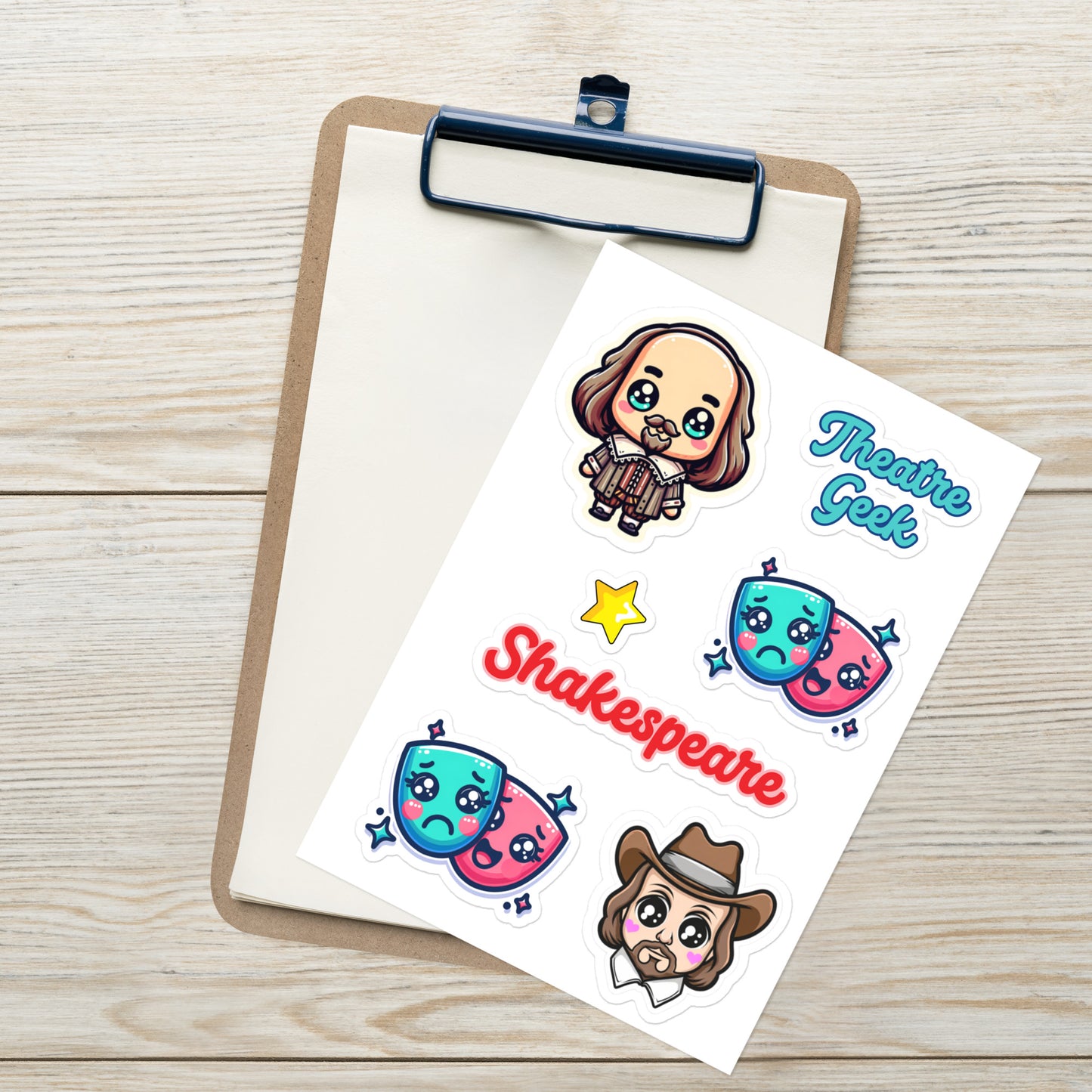 Sticker sheet Shakespeare Acting Theatre Sticker Sheet Teacher Stickers Cute Sticker