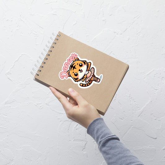 Bubble-free stickers Adorable dancing tiger Pointe Dancer stickers ballet dance sticker ballet stickers
