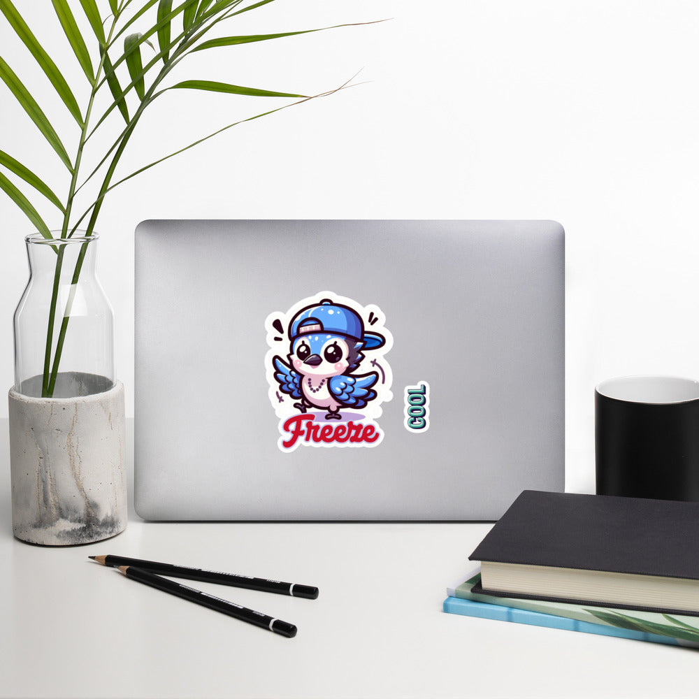 Bubble-free stickers Pop and Lock with this dancing Blue Jay sticker Hip Hop Dancer sticker collection
