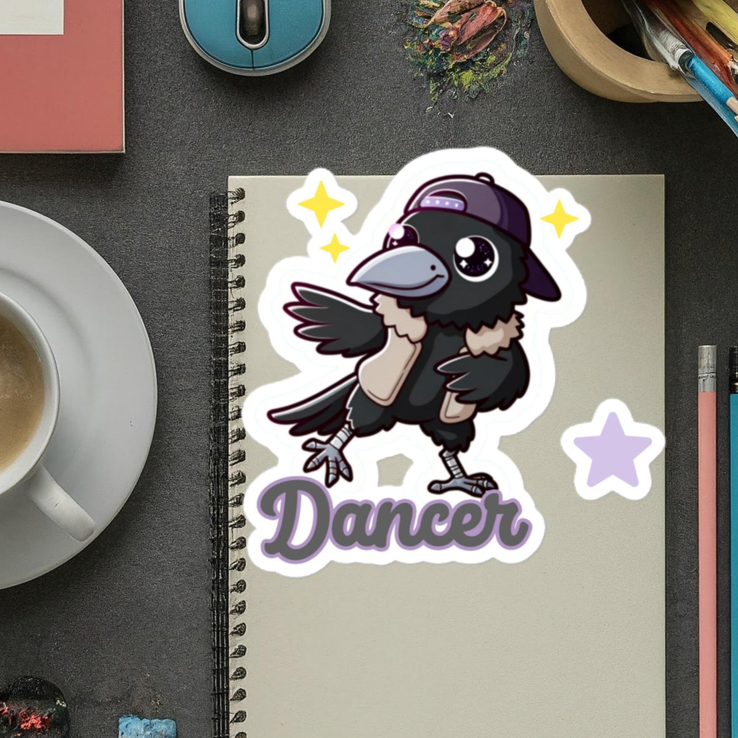 This cool Crow is ready to Dance! Crow Dancer Sticker fun Dance Sticker Dance TeacherBubble-free stickers