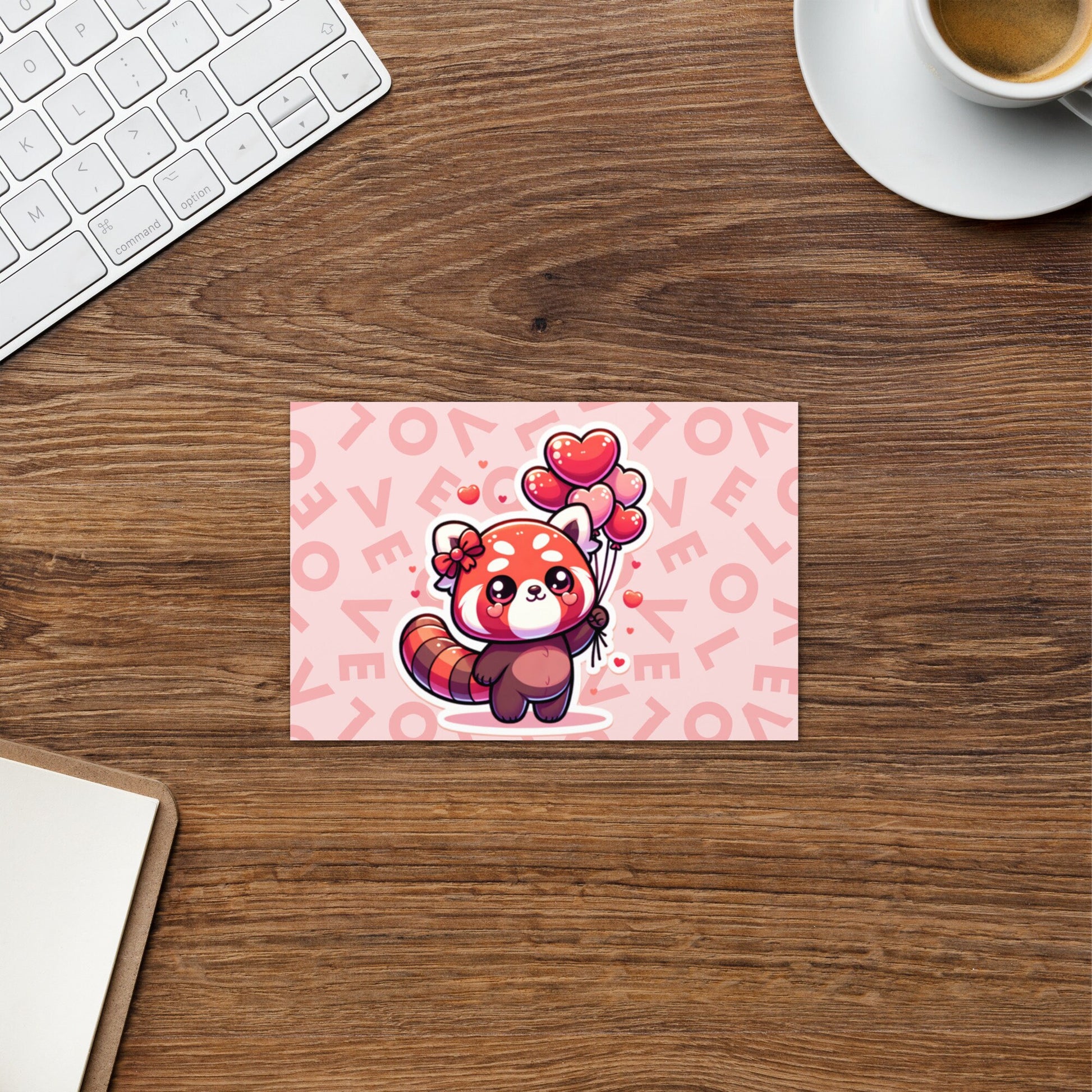 Red Panda with Balloons Love is in air Valentine&#39;s Day Cards ValentinesGreeting card