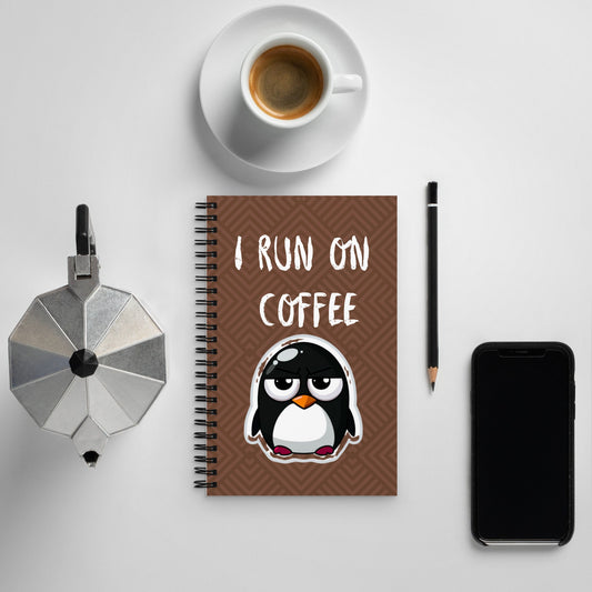Penguin Needs Coffee First Spiral notebook Coffee Humor Coffee Jokes