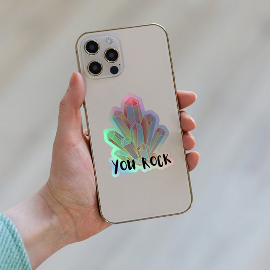 You rock! Gemstone Crystal Holographic stickers gemstone crystal stickers rock hound stickers