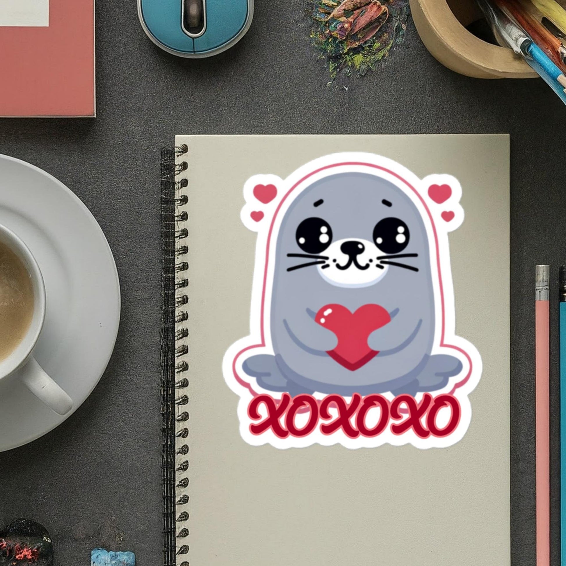 Valentine Seal Sticker XOXOXO fun cute Valentine&#39;s Day Stickers Bubble-free stickers