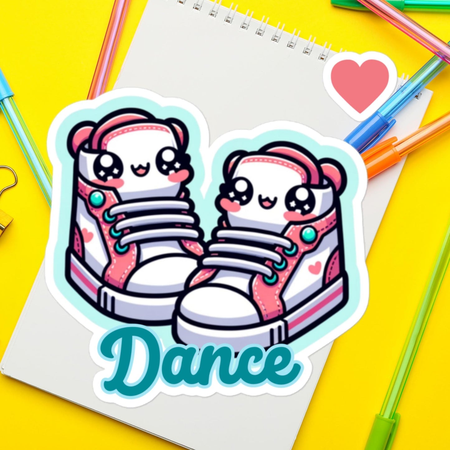 Cute Sneakers Dance sticker Adorable Hip Hop Dance Sticker Pink Sneaker ShoesBubble-free stickers