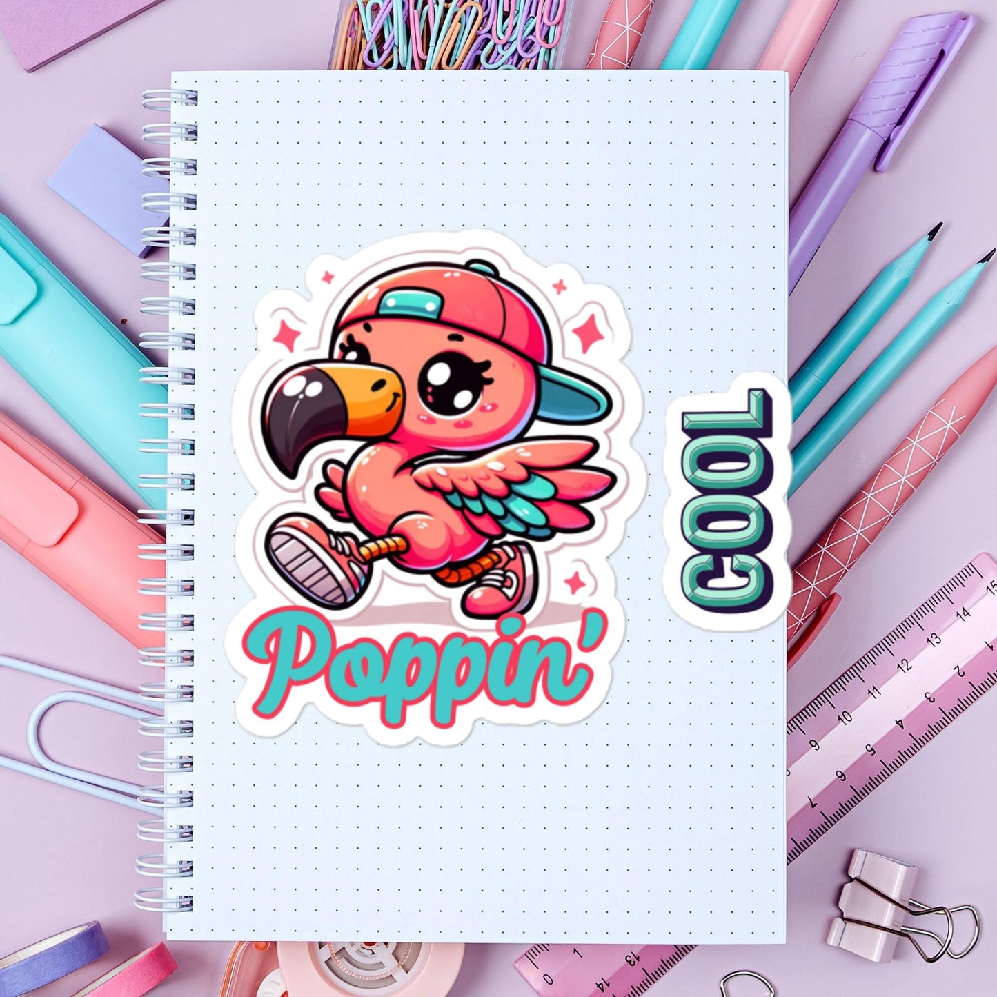 Poppin&#39; Flamingo Dancer sticker Hip Hop Dance Sticker Fun Dance stickers teacher stickersBubble-free stickers