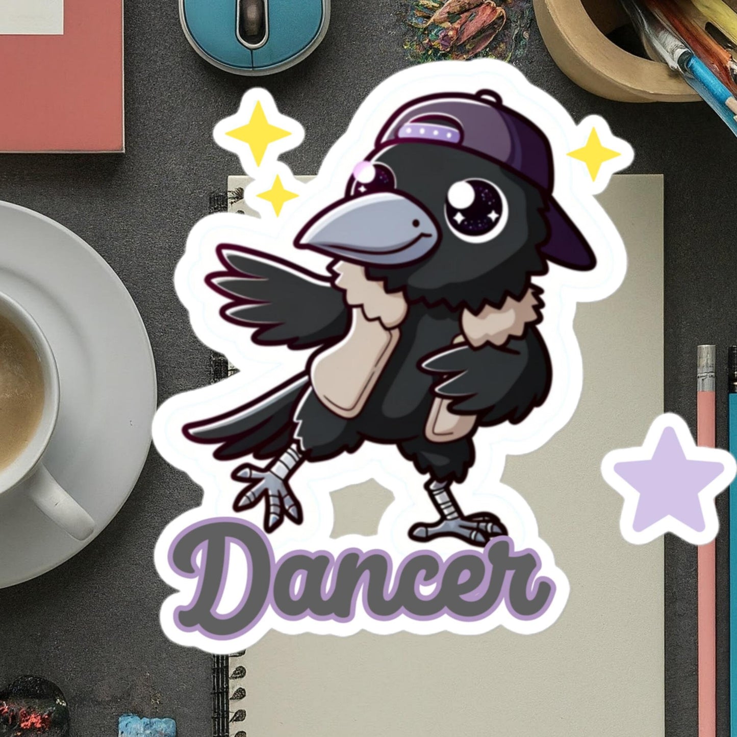 This cool Crow is ready to Dance! Crow Dancer Sticker fun Dance Sticker Dance TeacherBubble-free stickers