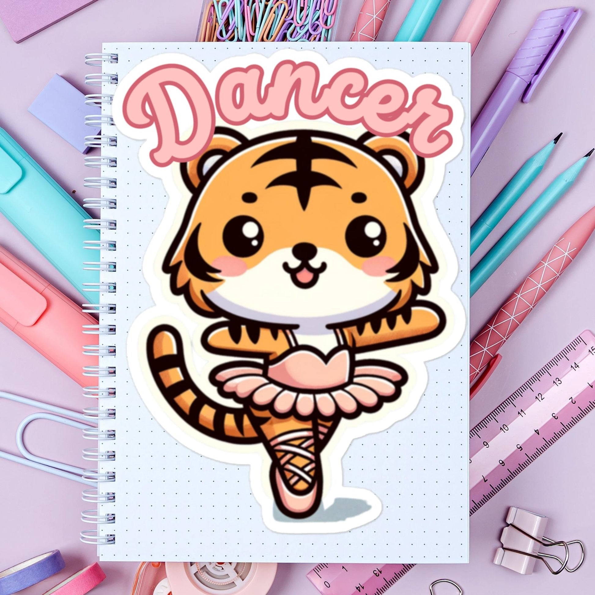 Tiger Dancer Sticker Ballet stickers Ballet animals Ballet accessories giftsBubble-free stickers
