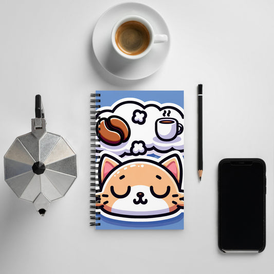 Notebook Gift Coffee Cat Fun Humor Spiral Notebook Coffee Humor Cute Spiral Notebook Gift Coffee