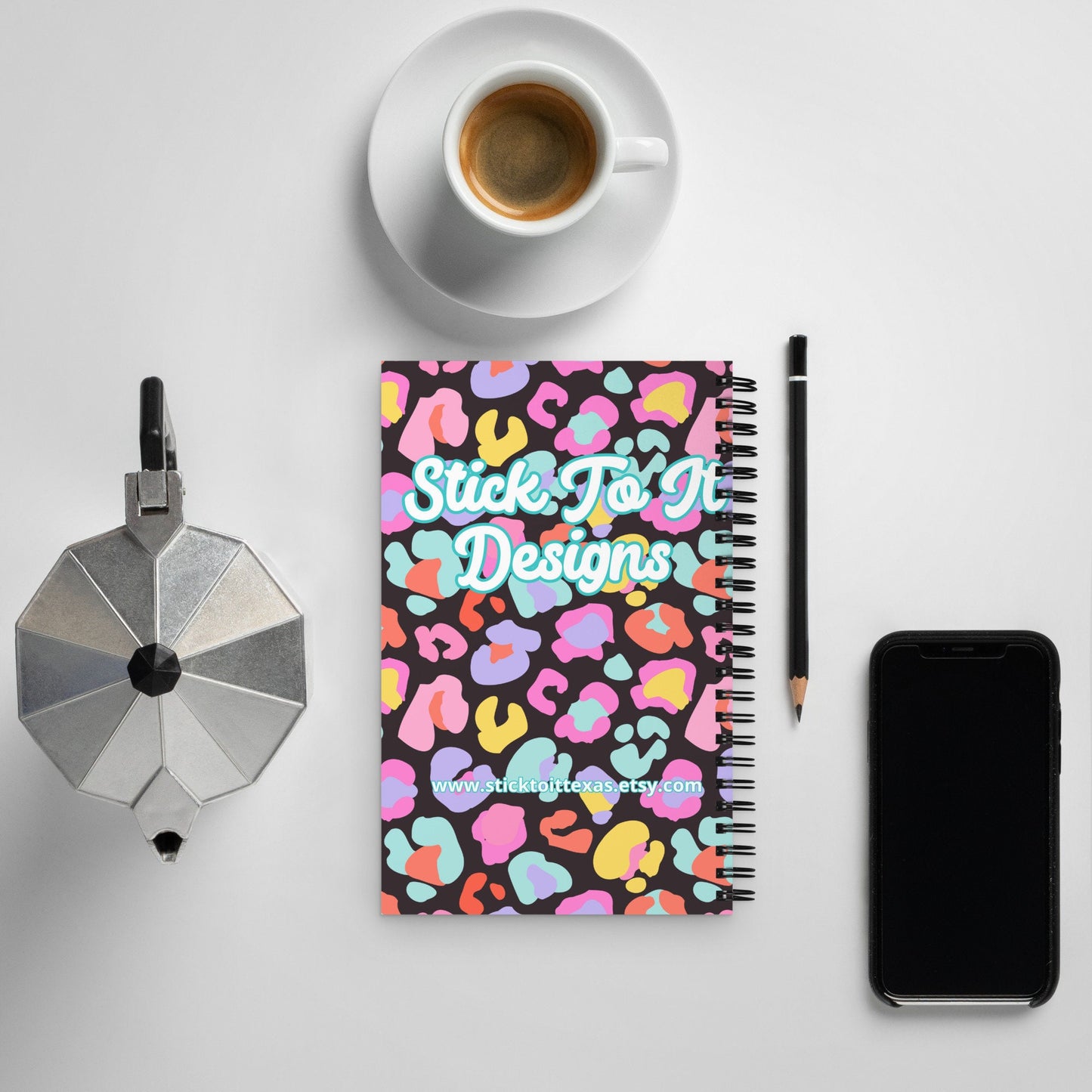 Spiral notebook Custom Gift Spiral Journal Gift Teacher Custom Leopard Bright Fun Journal Spiral Notebook Gift