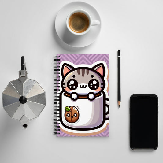 Spiral notebook Coffee Humor Cat Gift Spiral Journal Notebook Cat Humor Coffee Lover Gift Spiral
