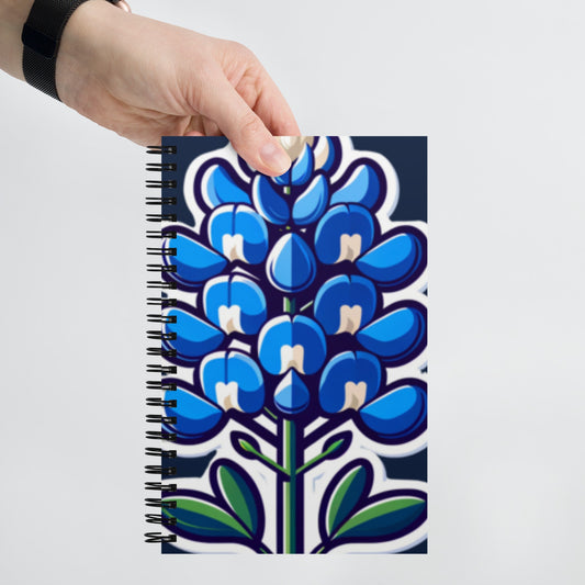 Spiral notebook Texas Bluebonnet, Gift Texan Pride Landscape, Texas Journal Flowers Bluebonnets